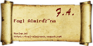Fogl Almiréna névjegykártya